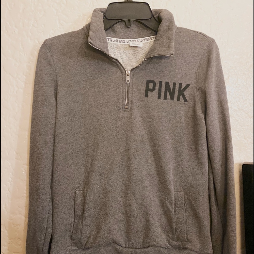 Pink pullover with zipper